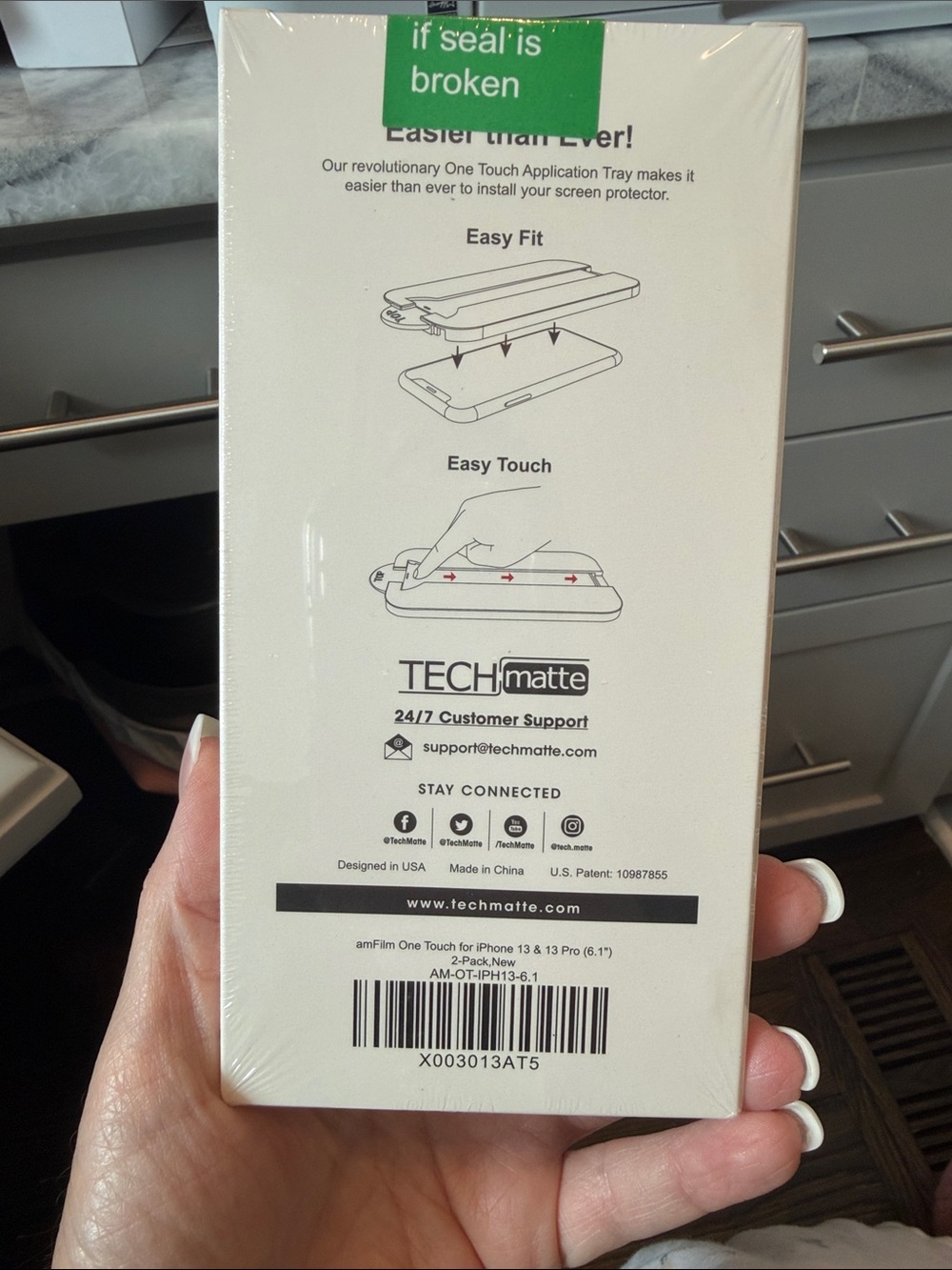 OneTouch Tempered Glass Screen Protector - White/Green (2 Pack) - Picture 3 of 7